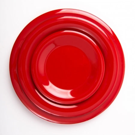 12 Wide Rim Plates - Red - 235mm
