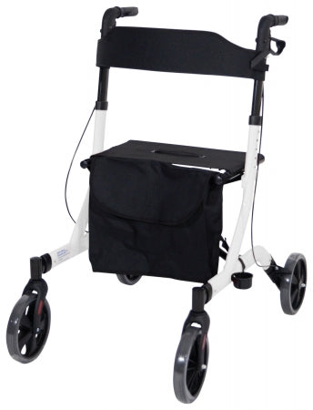 Deluxe Ultra Lightweight Folding 4 Wheeled Rollator - White