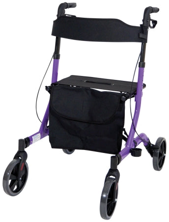Deluxe Ultra Lightweight Folding 4 Wheeled Rollator - Purple