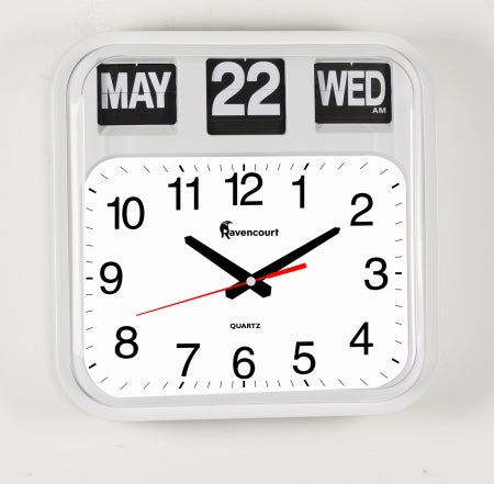 Large Dementia Friendly Calendar Flip Wall Clock