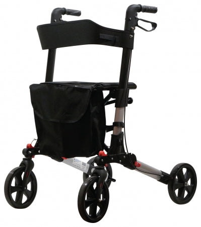 Deluxe Fold Flat Rollator - Grey