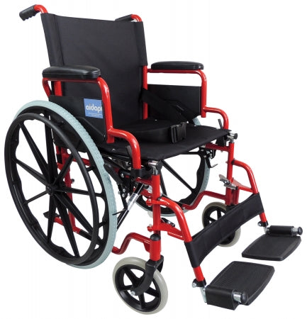 Aidapt Self Propelled Steel Transit Chair - Red