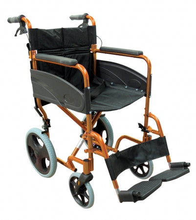 Lightweight Transport Aluminium Wheelchair - Orange