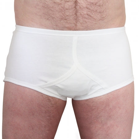Mens White Cotton Incontinence Pants - 400ml - Size 32/34"