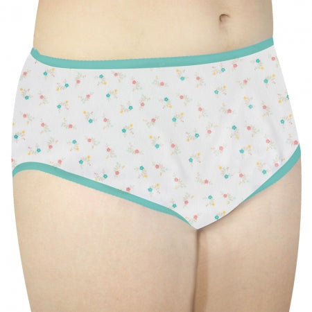 Ladies Floral Cotton Incontinence Pants - 100ml - Size 28/30"