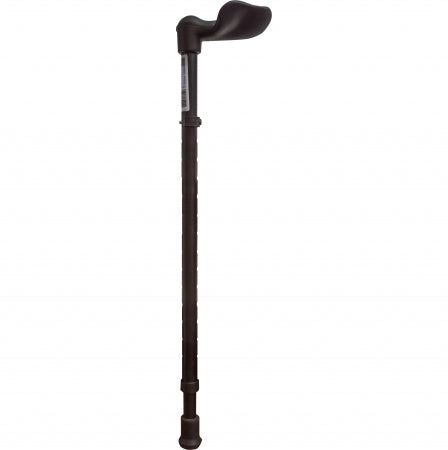 Ergonomic Handled Walking Stick with Deluxe Printed Design - Black Gloss - Right Handed