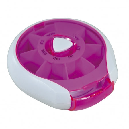Compact Weekday Pill Dispenser - Pink