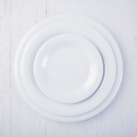 12 Wide Rim Plates - White - 270mm