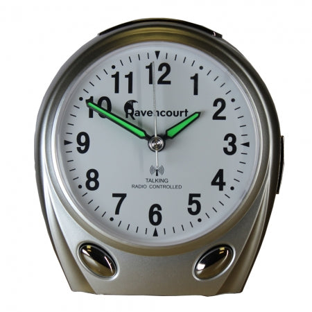Radio Controlled Talking Alarm Clock for Dementia - Silver