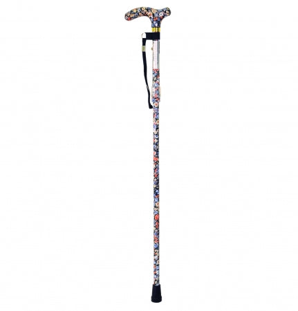 Deluxe Folding Walking Stick - Japanese Floral Design