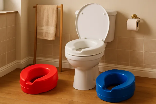 Raised and coloured toilet seats
